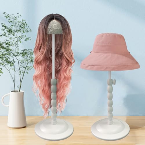 Adjustable Wig Stand – 12"-19" Sturdy Plastic Wig Holder for Styling