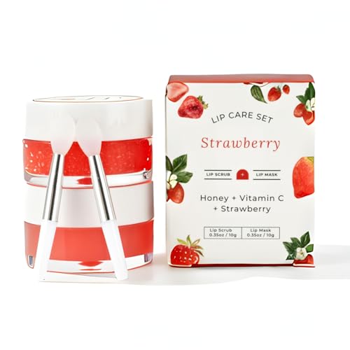 Overnight Lip Mask & Scrub Set with Strawberry & Honey