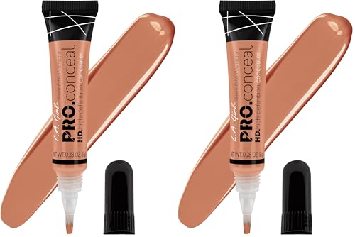 L.A. Girl HD Pro.Conceal Lightweight Long-Wearing Concealer, Nude GC974 (2-Pack)