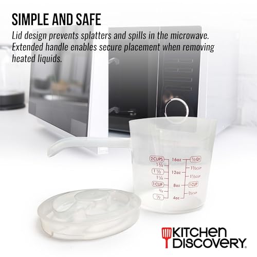 Microwavable Measuring Cup with Spout & Lid - 2 Cup Plastic