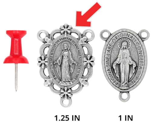 Miraculous Medal Centerpieces - Pack of 2 Silver Rosary Supplies