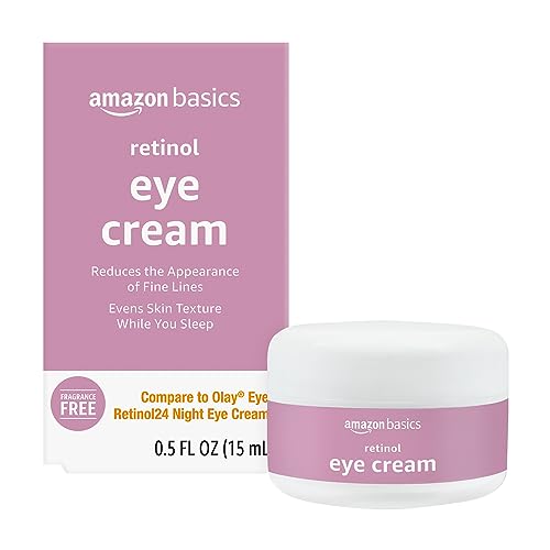 Amazon Basics Retinol Eye Cream - Fragrance Free, Reduces Fine Lines, 0.5 oz