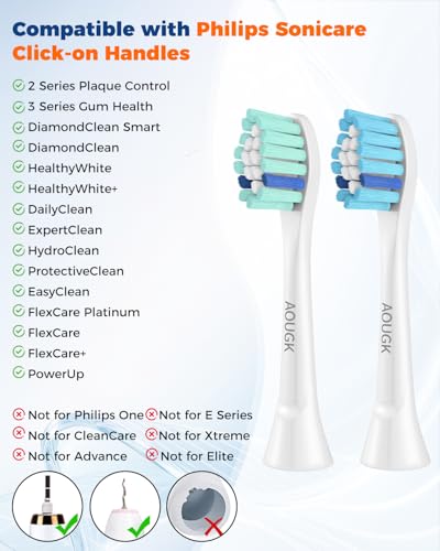 AOUGK Replacement Toothbrush Heads for Philips Sonicare, 14-Pack