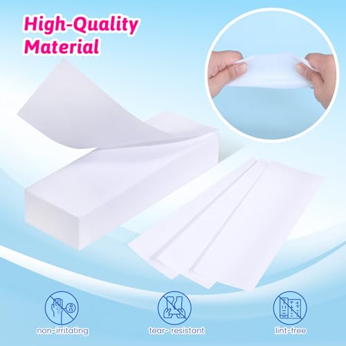 MIRUCOO Non-Woven Wax Strips - 100 Count, 3" x 9" for Body & Facial Hair Removal
