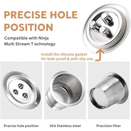 Reusable Stainless Steel Ninja K Cup Pods for Dual Brew Machines