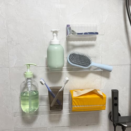 TONICE 2-Pack 10in Wall-Mounted Acrylic Floating Shelves