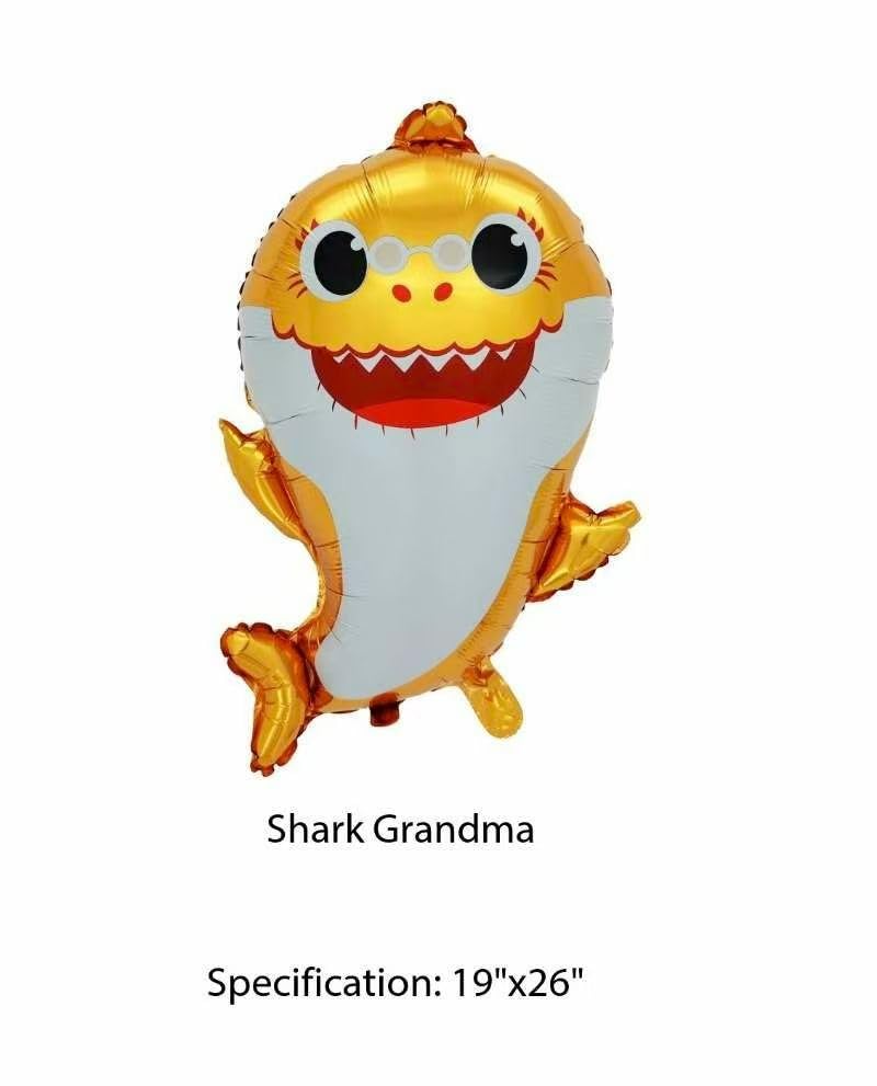 Shark Birthday Party Decorations Set - 12 Pcs Helium Balloons