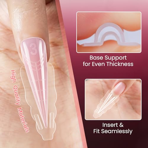 C12rtive Sandwich Nails Dual Forms 280Pcs Nail Extension Molds #48 for DIY & Professional Use