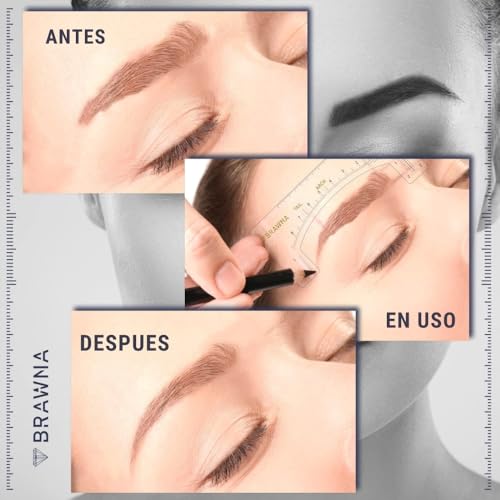 Brawna Eyebrow Ruler Stencil Kit - 120 Pcs Disposable Adhesive Shapers