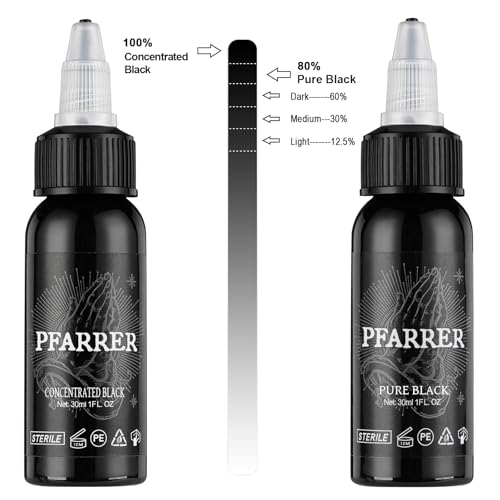 PFARRER Black Tattoo Ink 1oz Vegan-Friendly High-Quality Pigment