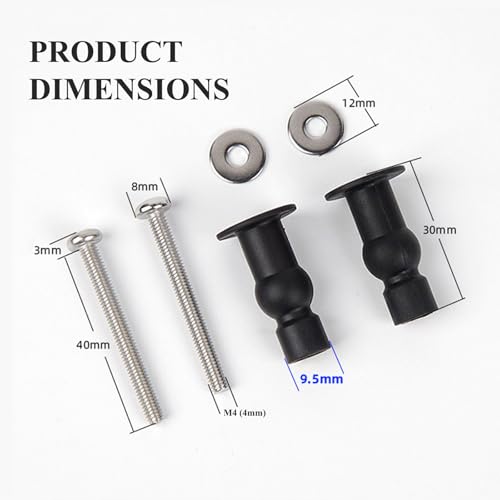 9mm Toilet Seat Screws Kit for Kohler Models - Set of 4