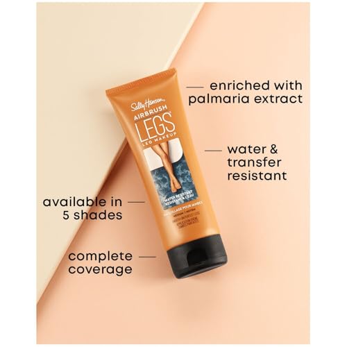 Sally Hansen Airbrush Legs¢ç, Leg Makeup, Medium, Easy Application, Flawless Looking Legs, Water Resistant, Transfer Proof Lotion
