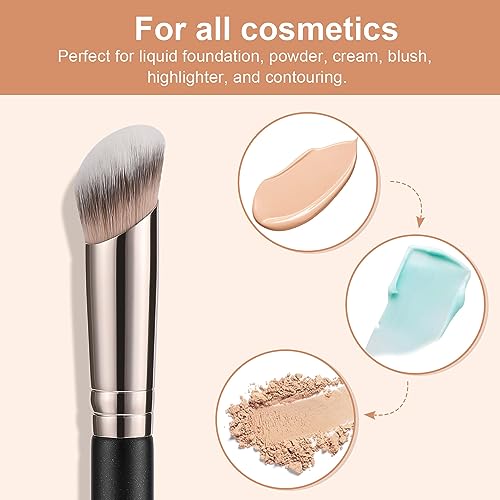 TEOYALL 270S Under Eye Concealer Brush - Angled Blending Brush for Contour & Coverage