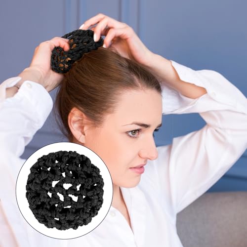 Black Elastic Knit Hair Nets for Ballet and Dance - Set of 8