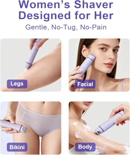 Unimiko 2-in-1 Bikini Trimmer & Electric Razor for Women - Purple