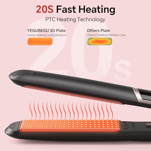 YEGUBEGU 2-in-1 Ceramic Hair Straightener & Curler