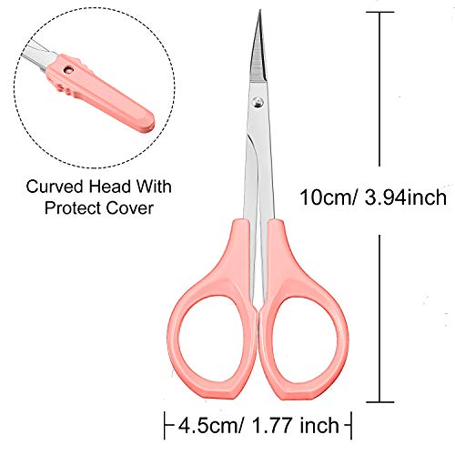 Mudder 2 Pack 4-Inch Curved Eyebrow Scissors - Stainless Steel Grooming
