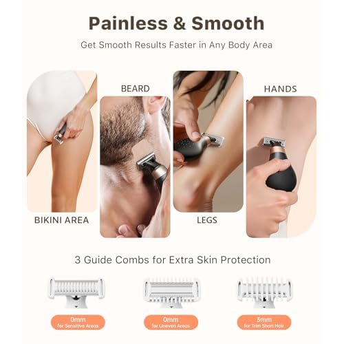 Mini Bikini Trimmer for Women - Intimate Pubic Hair Removal, Electric Body Groomer, Small Portable Wet/Dry Shaver, Magnetic Blade, USB-C Rechargeable with Travel Case, Easy to Clean (Black)