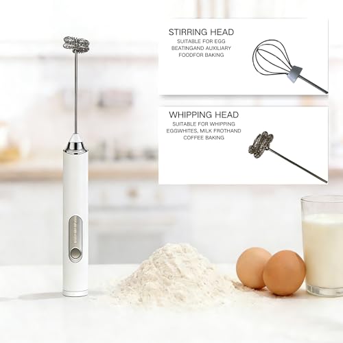 Rechargeable Handheld Milk Frother with 3 Speed Settings