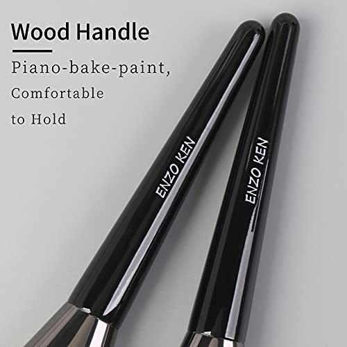 ENZO KEN Flat Foundation Brush 820-L-Black for Liquid Makeup & Blending