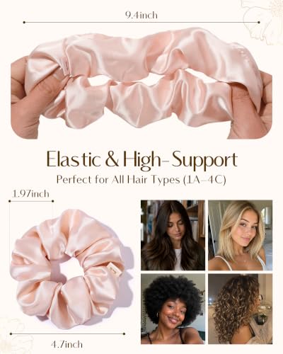 YANIBEST Classic Satin Scrunchies Set – 6 Assorted Hair Ties for Women & Girls