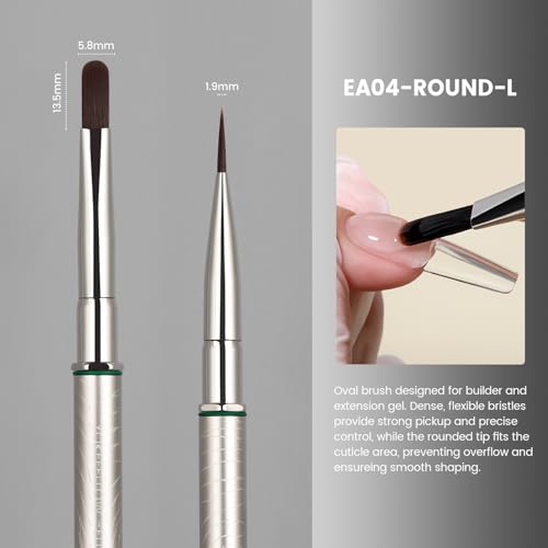 YOKEFELLOW EliteAlly EA04 Round Nail Art Brush for Builder Gel