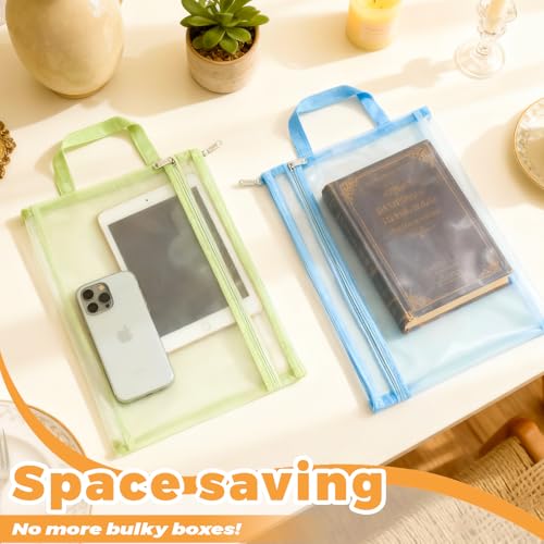 Mesh Storage Bags with Handle - 5-Pack Clear Zipper Pouches