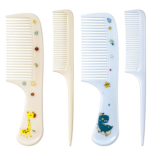 Jeffdad Baby Hair Comb and Brush Set - 4 Pcs for Infants & Toddlers