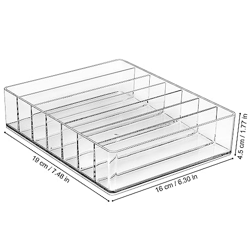 JessLab 7-Section Acrylic Makeup Organizer for Eyeshadow and Lipstick