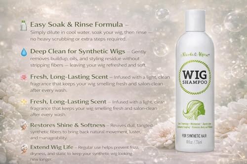 Nicole & Alyssa Synthetic Wig Shampoo & Detangling Spray Set - 8oz Duo