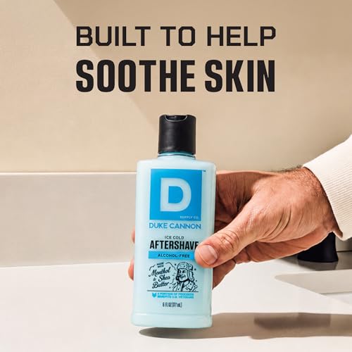 Duke Cannon Ice Cold Cooling After Shave Balm for Men - 6 fl oz - Alcohol-Free Post-Shave Balm for Men - Made with Menthol & Shea Butter