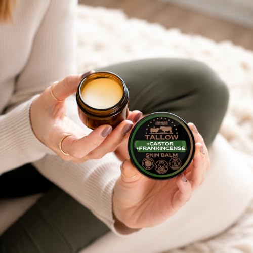 Untamed Organics Beef Tallow Balm - 100% Grass-Fed Moisturizer for Dry Skin - 2 oz