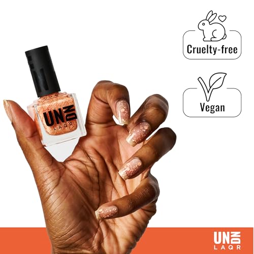 Vegan Nail Polish - Day Dream - Pastel Orange Paint Splatter - 0.5 oz