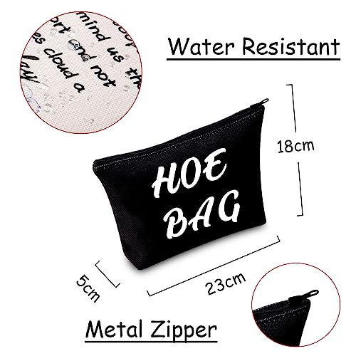 Funny "Hoe Bag" Canvas Cosmetic Pouch - Hilarious Gag Gift for Women
