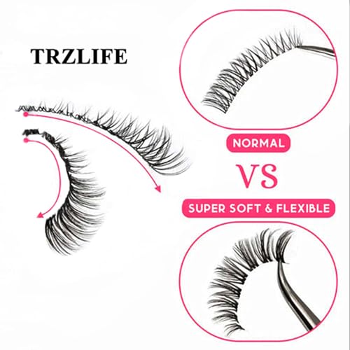 TRZLIFE DIY Eyelash Clusters - 72 Pcs Individual Lash Extensions, 10-14mm