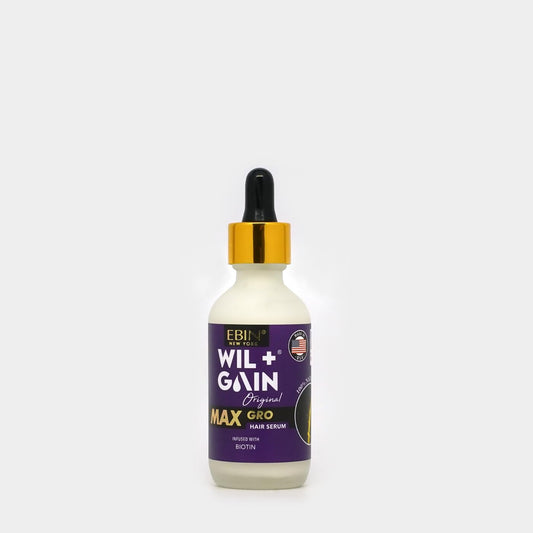 Max Gro Hair Serum - Biotin Hair Serum Promotes Growth, Thicker and Fuller Looking Hair | 100% Natural OIl Wil+Gain Max Gro Hair Serum 2oz/ 60ml (Serum Original)