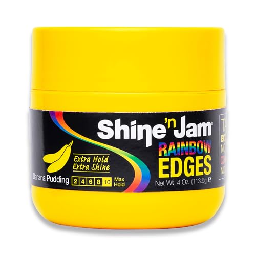 AmPro Shine-n-Jam Banana Pudding Edges Curly Hair Gel 4 oz