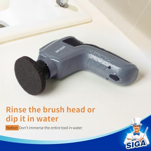 MR.SIGA Heavy Duty Abrasive Pad Refills for Electric Spin Scrubber - 10 Pack