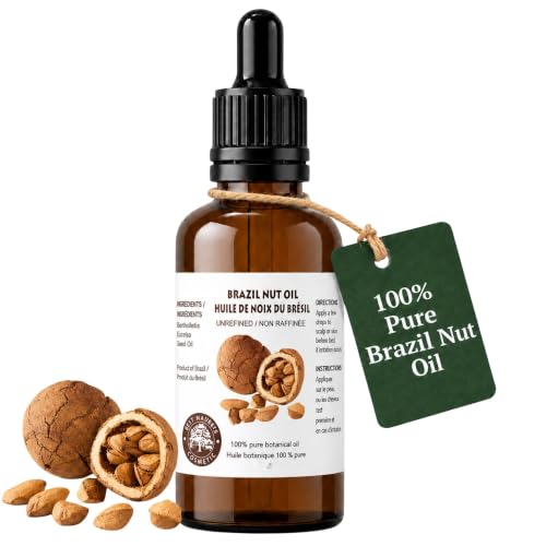 Best Nature's Cosmetics Brazil Nut Oil 1 Fl Oz – Virgin Organic Skin & Hair Moisturizer (Pack of 1)
