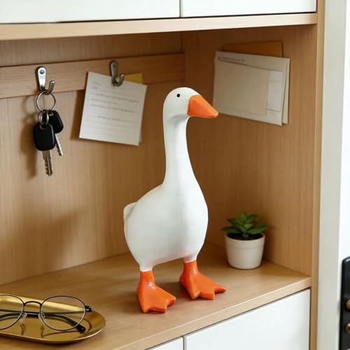 7-Inch Desk Goose Key Holder - Adorable Resin Office Decor