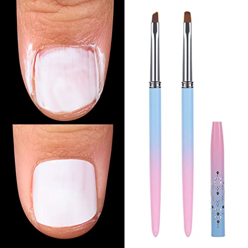 INENK Nail Art Clean Up Brushes Set - Round & Angled Tips for Precision