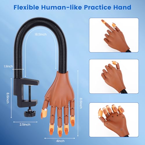 Wilfniee Magnetic Practice Hand for Acrylic Nails with 100 Tips