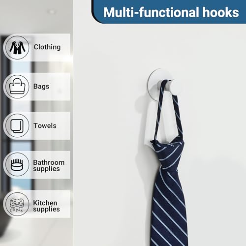 SAYAYO Self-Adhesive Hooks - Waterproof Stainless Steel, 4 Pack