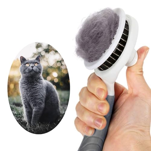 Self-Cleaning Slicker Brush for Cats and Dogs - Pet Grooming Tool