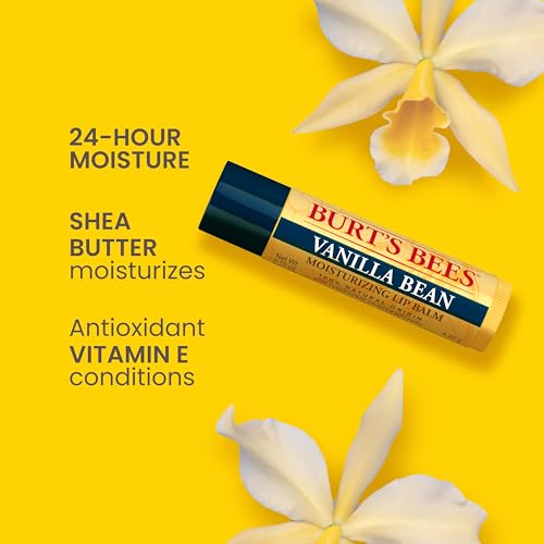 Burt's Bees Vanilla Bean Lip Balm - 4 Tubes of Natural Moisturizer