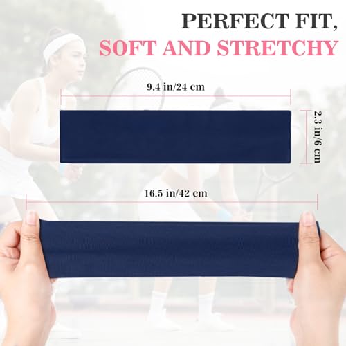 8 Pack Women's Non-Slip Elastic Headbands for Workouts