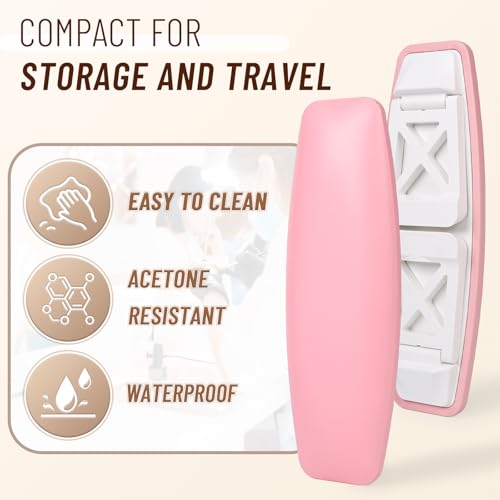 Pink Nail Arm Rest Hand Cushion for Manicure Station - Foldable Microfiber