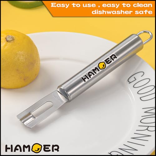 HAMOER Lemon Zester & Channel Knife Set with Gift Box
