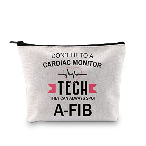 Cardiac Monitor Technician Makeup Bag - Spot A-FIB Canvas Cosmetic Pouch