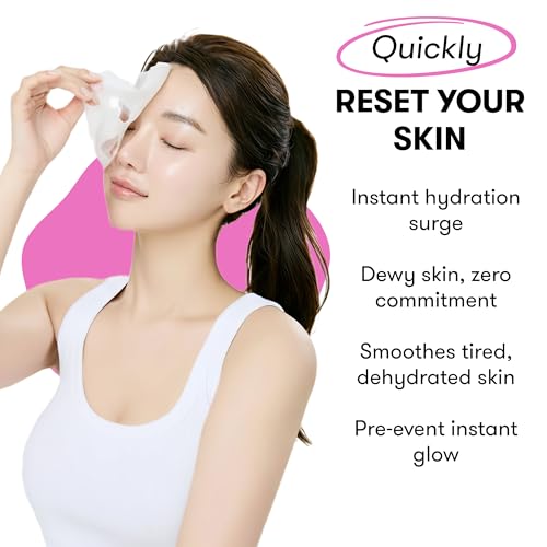 Epielle Collagen Korean Face Masks 20 Pack - Hydrating Anti-Aging Sheet Masks with Hyaluronic Acid